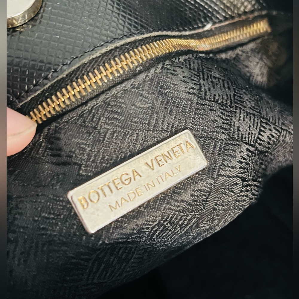 Bottega Veneta Black Leather shoulder bag Purse Large handbag w Strap - Picture 6 of 15